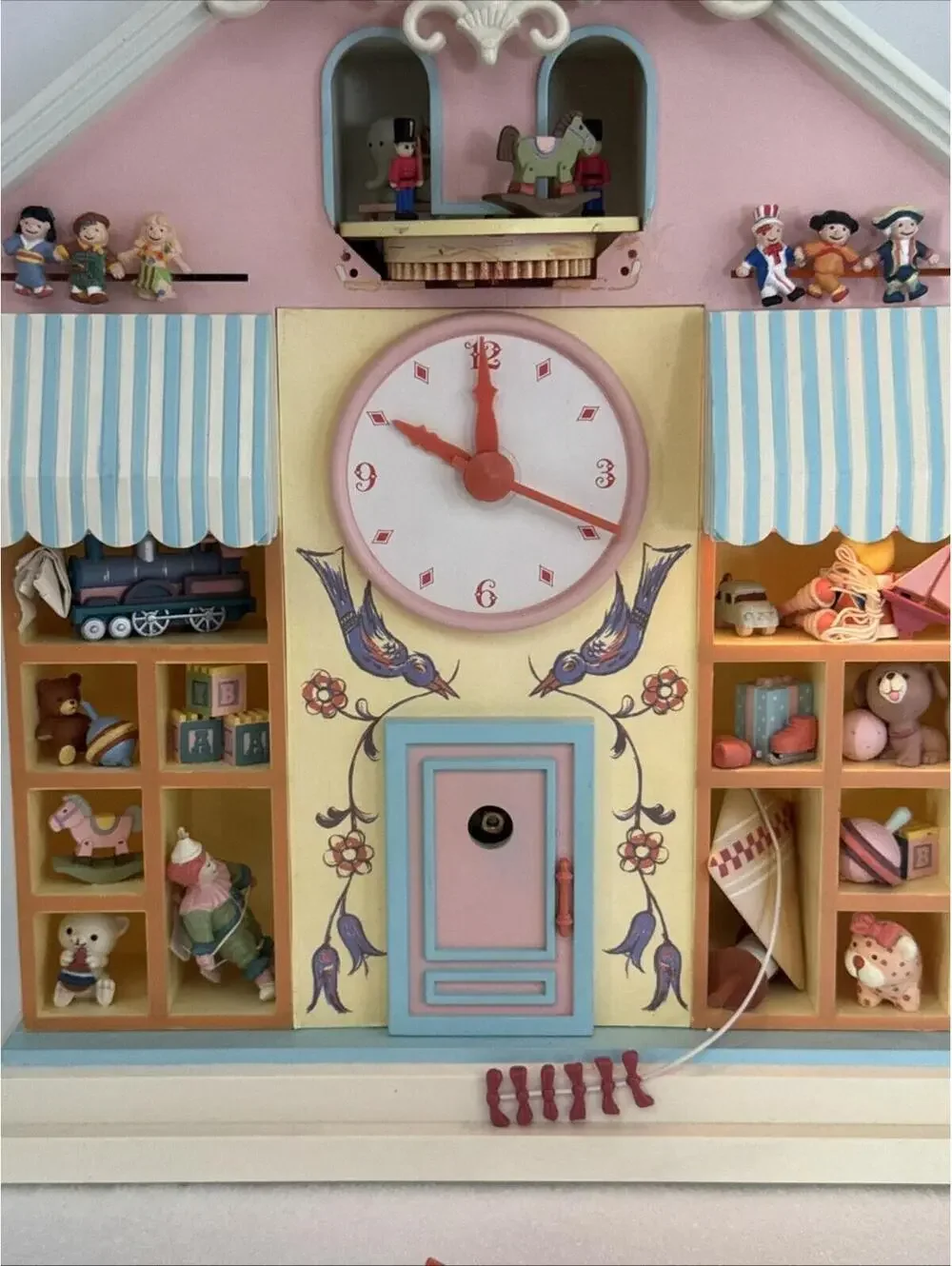 Vintage Enesco Toy Shoppe Clock 1991 Clock & Light Work 11” x 9.5” *READ*